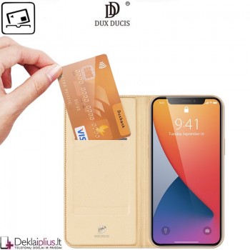 Dux Ducis dirbtinės odos atverčiamas dėklas - auksinės spalvos (Apple Iphone 12 Mini) Dux Ducis dirbtinės odos atverčiamas dėklas - auksinės spalvos (Apple Iphone 12 Mini)